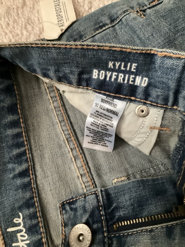 Aeropostale Women's Boyfriend Jeans Blue Medium Wash Distressed 5-Pocket Sz 0 gallery