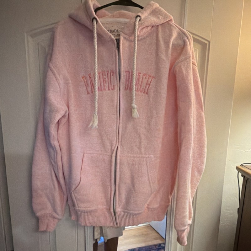 Trade Heritage Original Pink Fleece Full Zip Hoodie w/ Pockets Women M