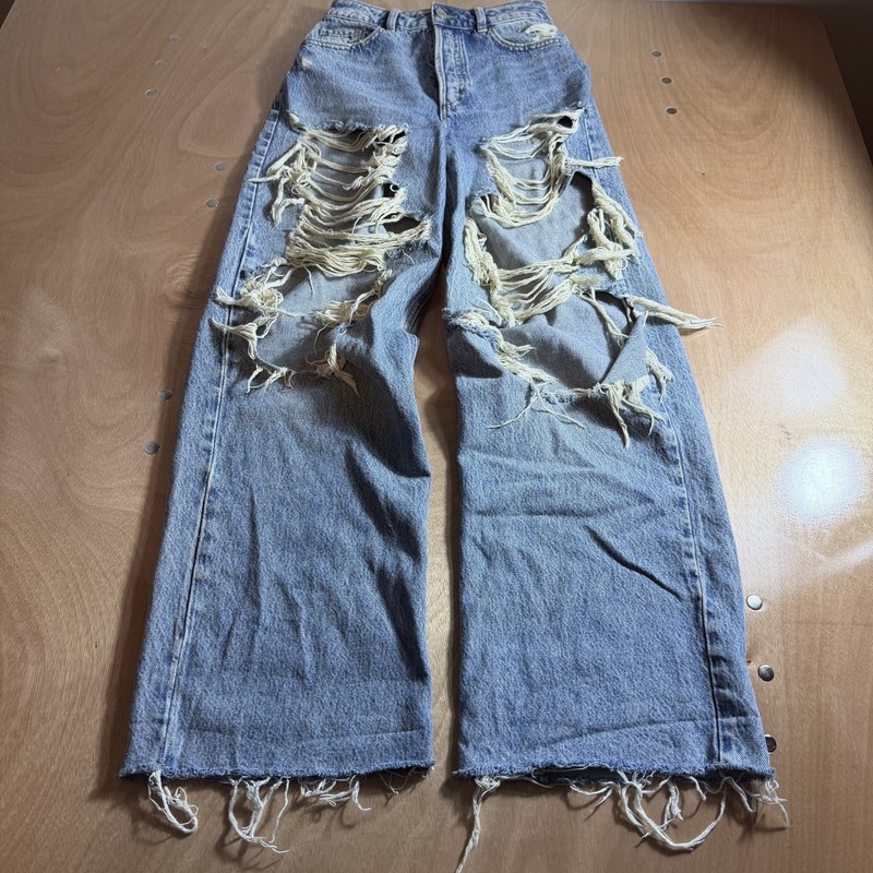 Garage Ripped Jeans #frayed #cuthems blue ripped jeans Size 1 -25 Inch Waist
