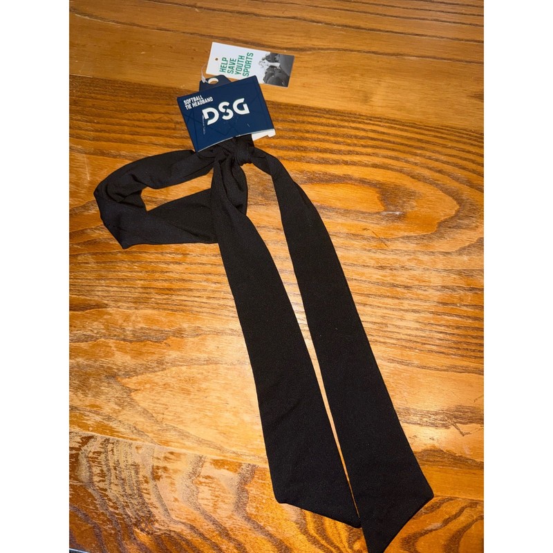 DSG Double Header Tie Headband Black Athletic Sports Hair Wrap DSGSB2302 NEW gallery