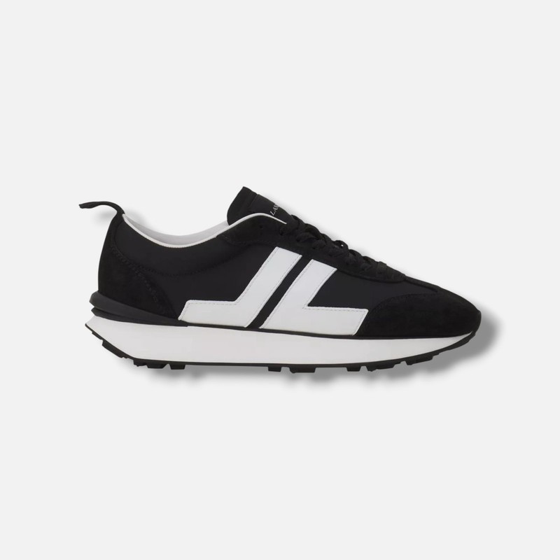 Lanvin Men’s Black & White Bumpr Nylon Lace-Up Sneakers Shoes Size EU:41 US:8