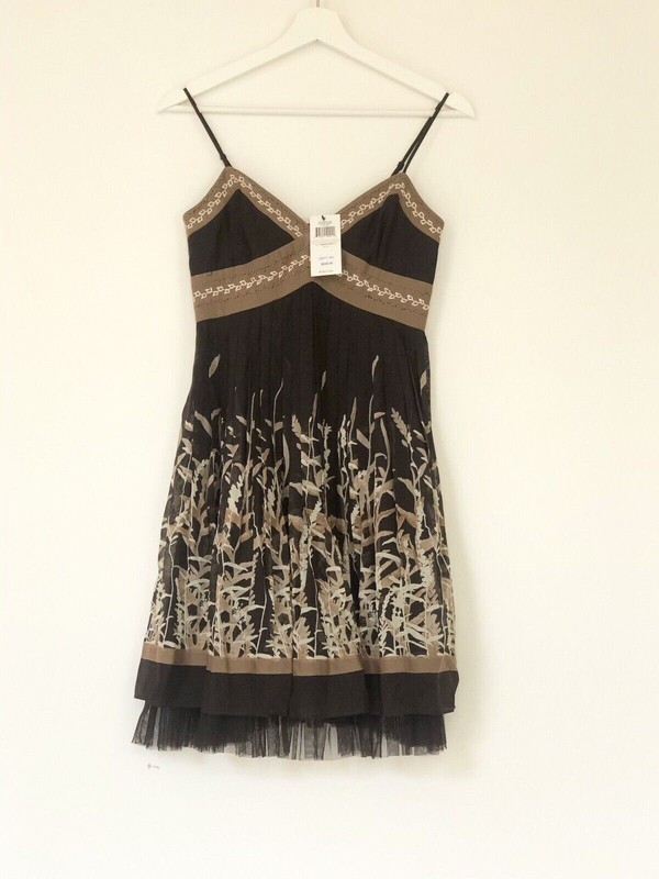 BCBG MaxAzria Cotton Print Dress Size 0 (UK 4-6) BRAND NEW WITH TAGS RRP $220