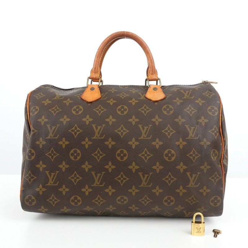 LOUIS VUITTON LV Monogram Speedy 35 M41524 Hand Bag MB9001 WZLU Auth #57369A