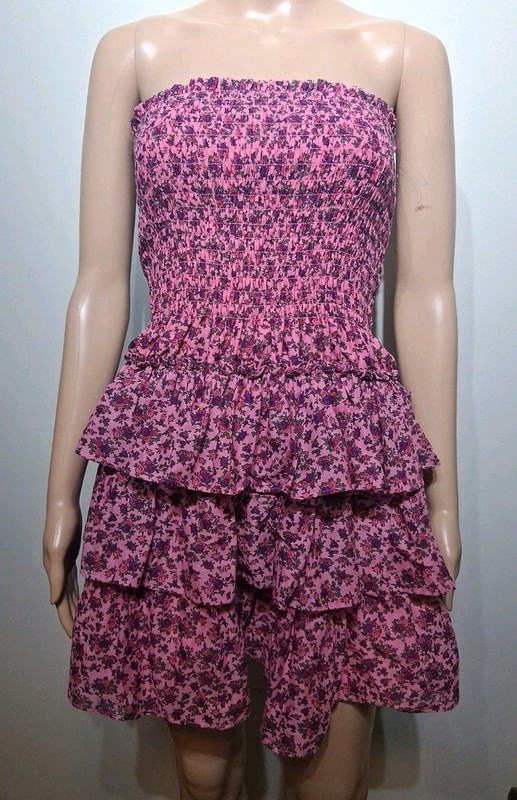 Betsey Johnson Rosie Vintage Ditsy Strapless Mini Dress Size S