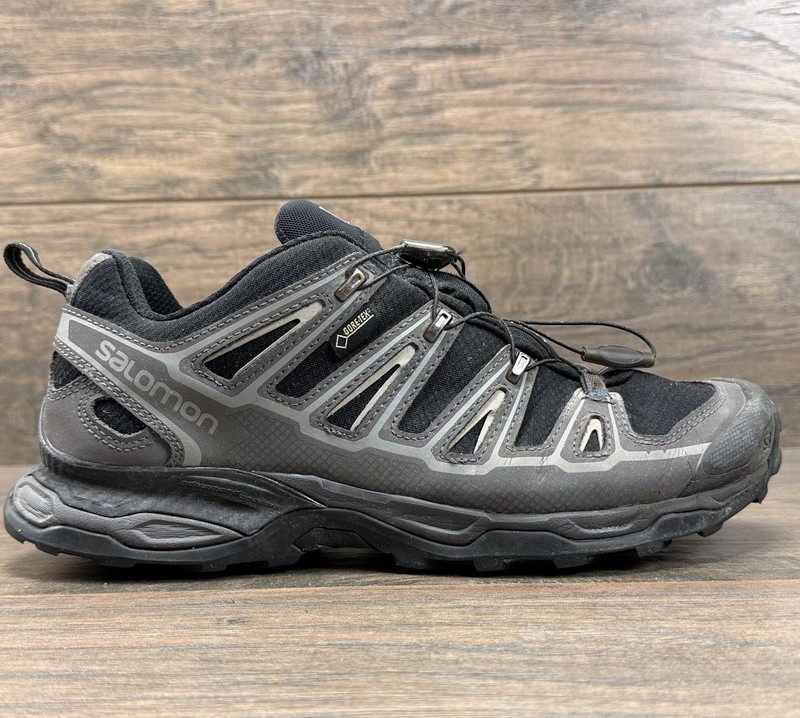 Salomon Shoes Mens 9.5 X Ultra 2 GTX Black 371560 Hiking Waterproof Outdoor-READ