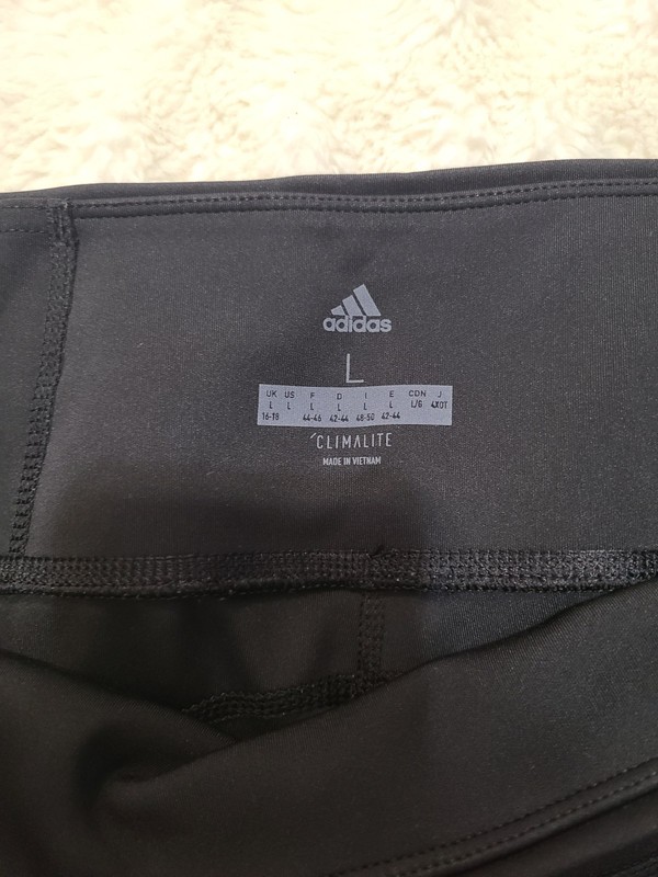 adidas Climalite Women's Black Leggings L 29" Inseam Stretch Yoga Gym gallery