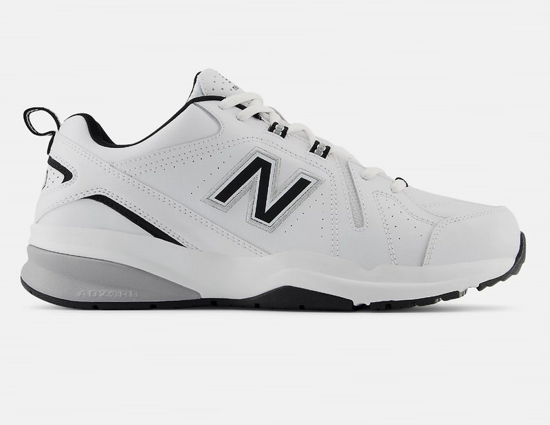 NB Men’s MX608v5 NB WHITE with Black and Silver Metallic Training Shoes New