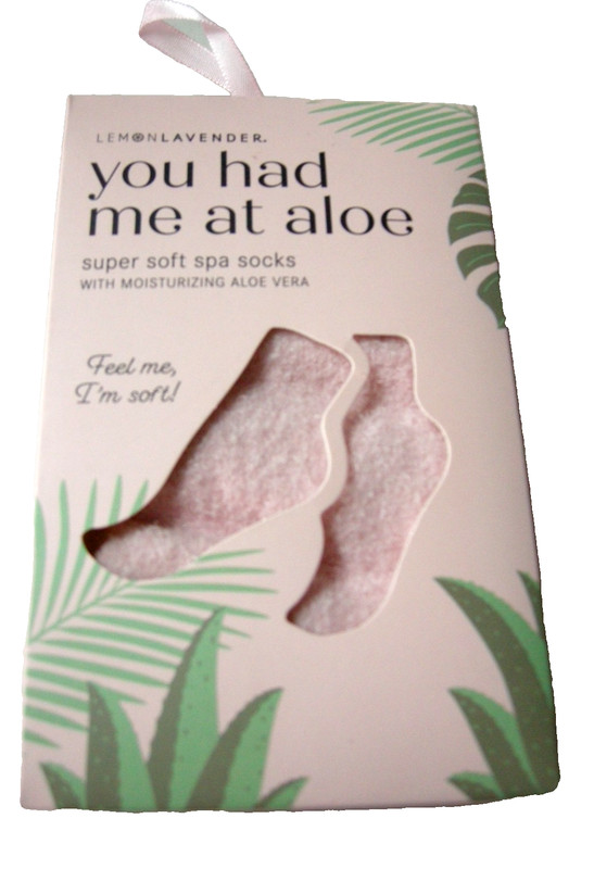 Spa Socks By Lemon Lavender, Pink, One Size, With Moisturizing Aloe Vera, New