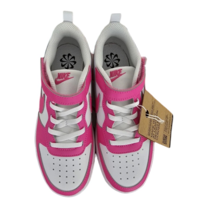 Nike Court Borough Low Recraft (Kids) White/Laser Fuchsia Size 1Y NEW