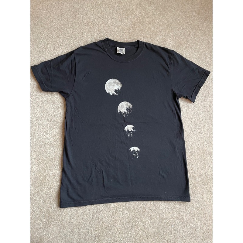 Black Moon Phase T Shirt Graphic Tee Celestial Astronomy Space