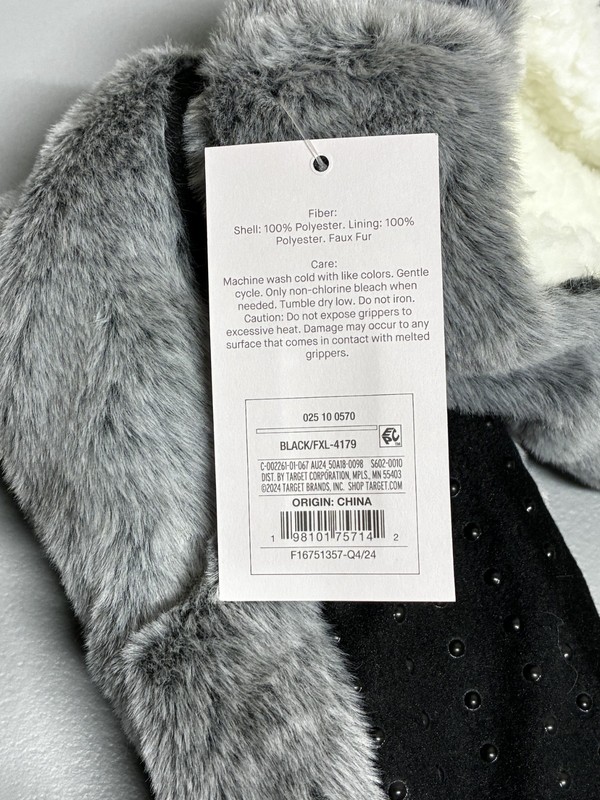 3 pack Auden Faux Fur Slipper Socks Women Gripper Bottoms gallery