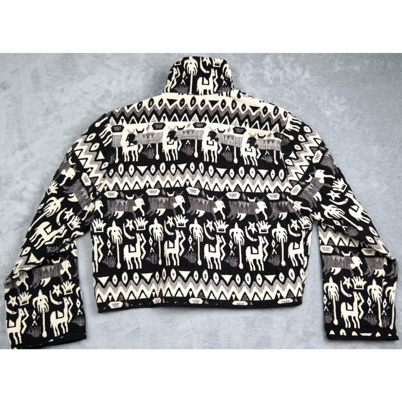 Women's Vintage Paris Sport Club Desert Art Woven Cotton Jacket Size Large gallery