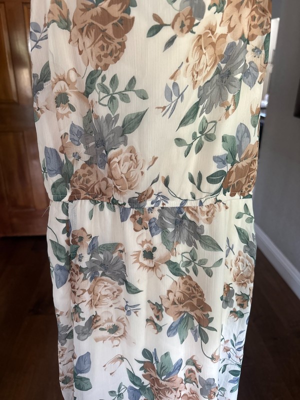 Hayden Los Angeles Ivory Floral Spaghetti Strap Tiered Ruffle Maxi Dress Women's gallery