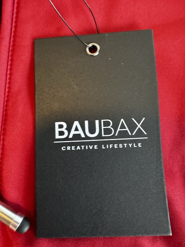 NWT Baubax Men’s Water Resistant Bomber Jacket in Red With A Hood sz M NEW gallery