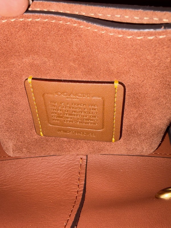 Brand New Coach Suede Lana 19 in Clay with brass hardware gallery