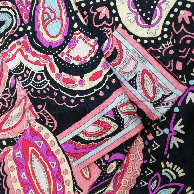 Leonard Paisley Pattern L/S Cut & Sew T-Shirt Women’s Medium Black gallery