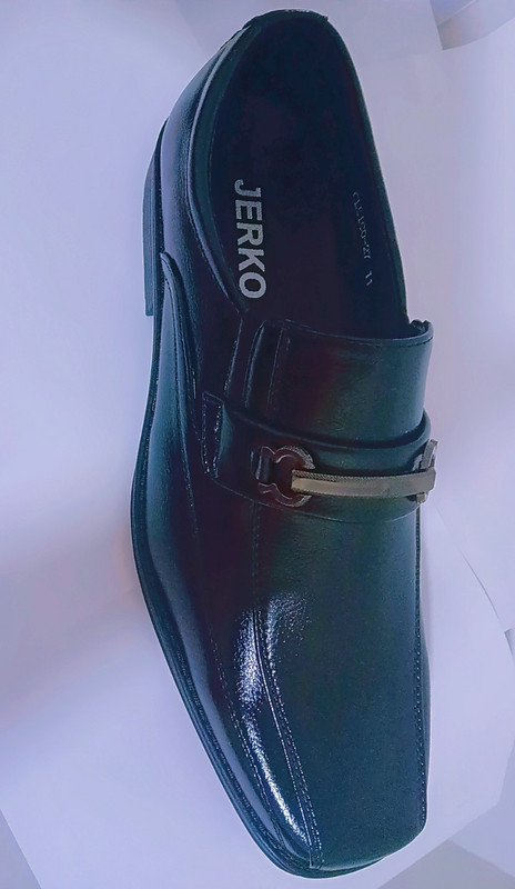 JERKO Men’s Black Leather Monk Strap Dress Shoes Square Toe Slip-On Size 7 to 12