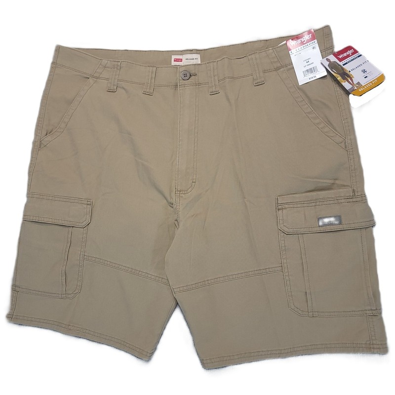 Wrangler Five Star Heritage Relaxed Fit Cargo Shorts Mens 44×10 Biege Stretch