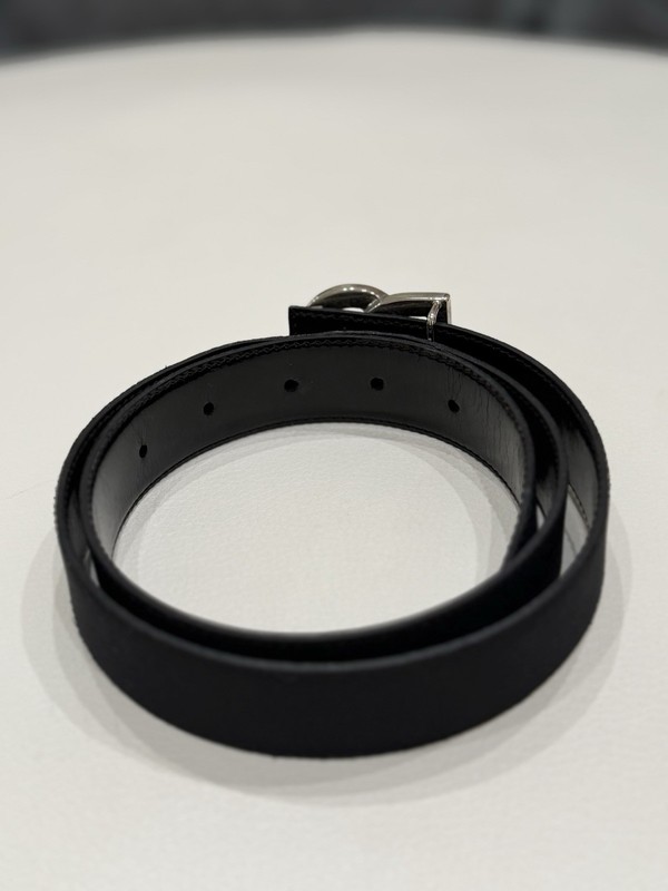 Dolce & Gabbana Women's Black DG Logo Buckle Leather Belt Size 70cm/28in gallery