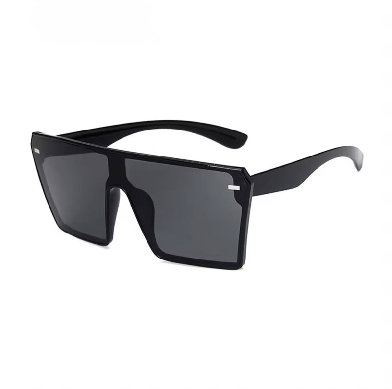 Oversized Square Shield Sunglasses Black Frame UV400 Fashion Shades 😎