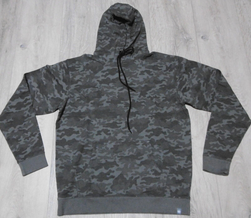 Peter Millar Men's Small Hoodie Sweatshirt Lava Wash Camo Gale Gray LS Flawed gallery