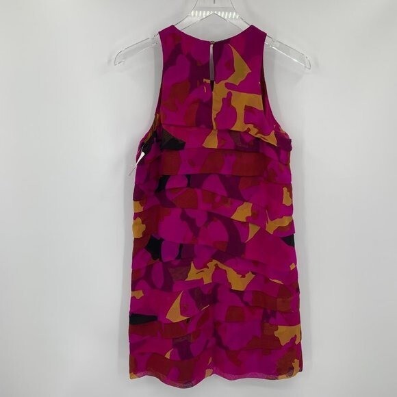 DVF Diane von Furstenberg Benin Berry Snake dress pink tiers a-line shift new 6 gallery