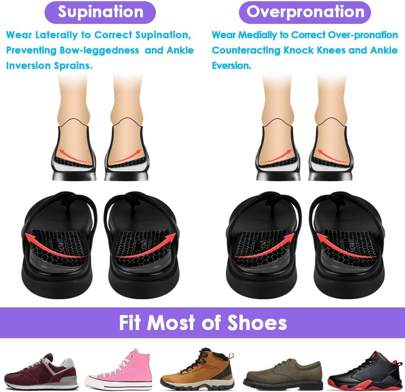 3 Layers Adjustable Supination Overpronation Insoles, Anti-Slip Medial Lateral H gallery