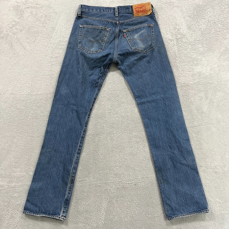 Levis 501 Original Shrink To Fit Straight Jeans Mens 32x36 (Fits 30x33) Blue gallery