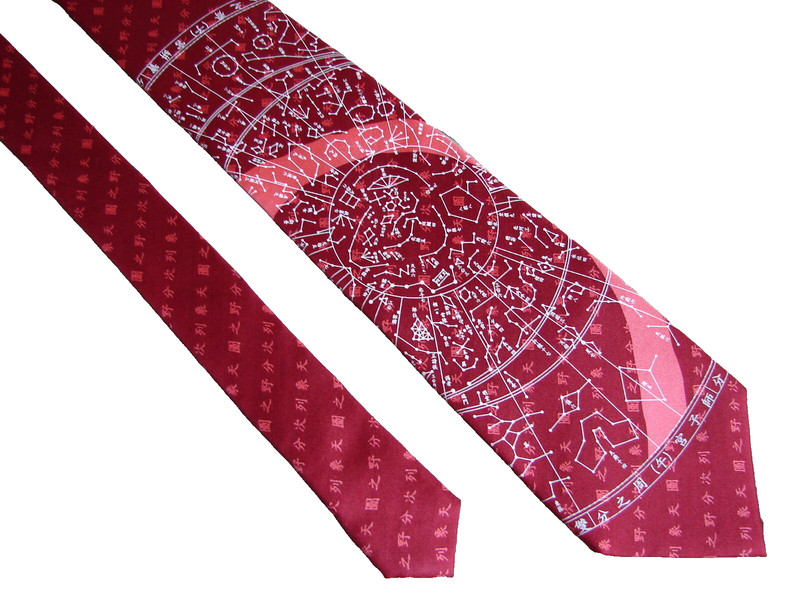 NEW CosmoDream SILK TIE, Art Astronomy Astrology Zodiac Star Map, 57″ NWOT Mens