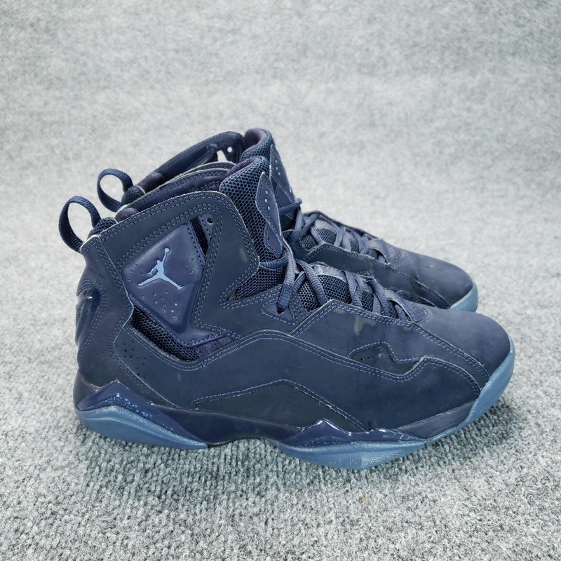 Jordan True Flight Shoes Mens Size 9 Blue Nubuck High Top Sneakers 342964-405