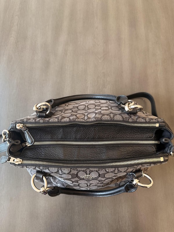 Coach Signature Avary Satchel Womens Medium Black Leather Crossbody Shoulder Bag gallery