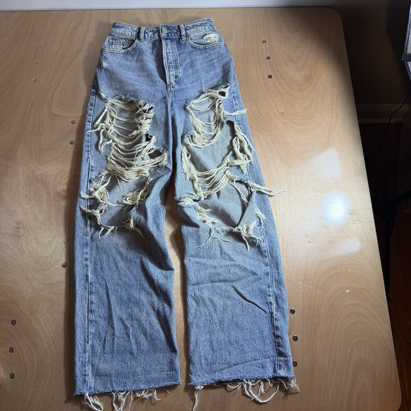 Garage Ripped Jeans #frayed #cuthems blue ripped jeans Size 1 -25 Inch Waist gallery