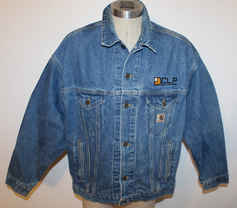 Vtg CARHARTT J12DST Mens XL Cotton Denim Jean UNION MADE Unlined Jacket USA