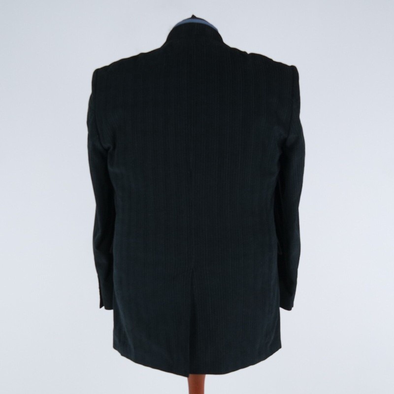 Mens Striped Black Sport Coat 50L US Size ANGELO LITRICO Cotton Blazer Jacket gallery