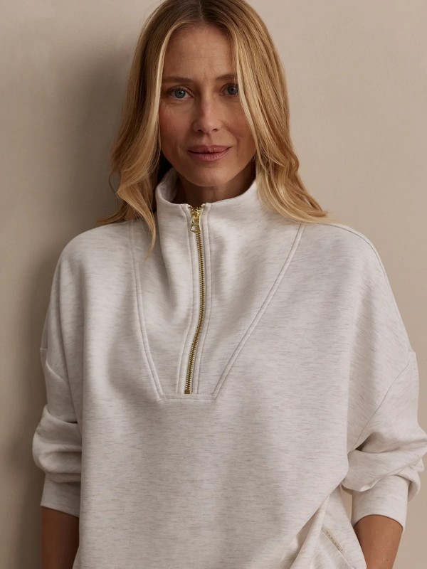 🧡*NWT*Varley Hawley Half-Zip DoubleSoft® Fabric Women's Size S - Ivory Marl 🧡 gallery