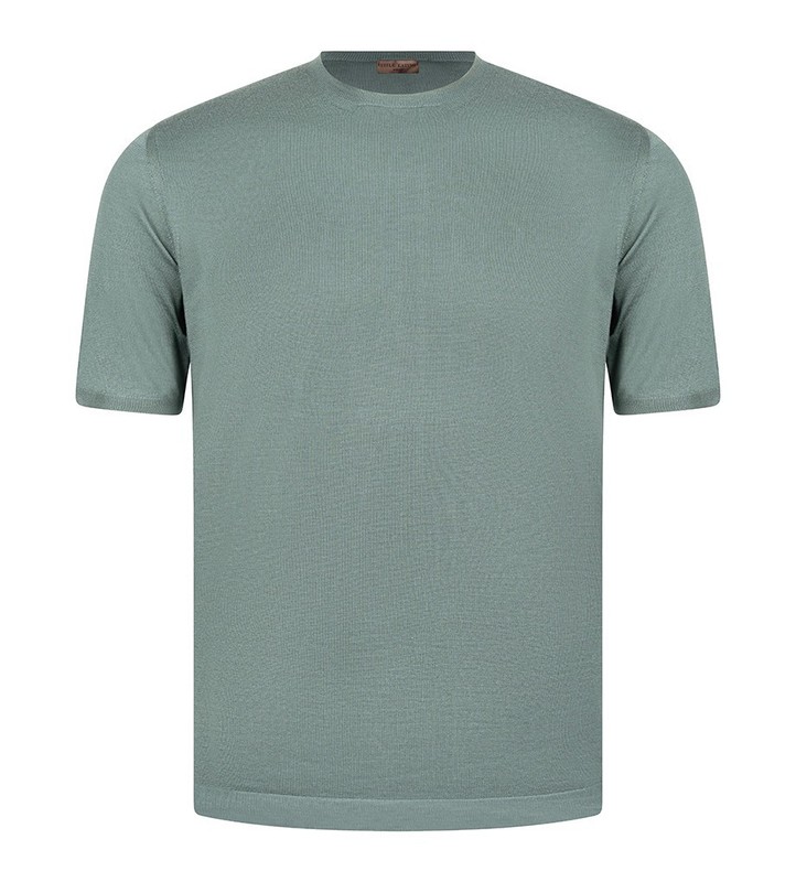 STILE LATINO luxury t-shirt wool silk EU 60 US 50 geen tailored fit