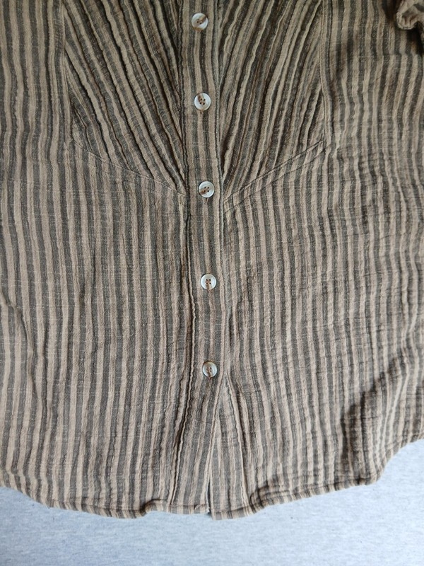 Easel Top Large Cotton Gauze Ruffle Stripe Peasant Bohemian Cottage Boho gallery