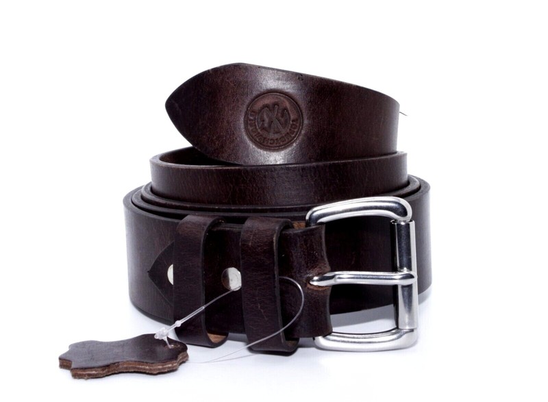 Men's Genuine Buffalo FULL GRAIN Leather Belt, 1 1/2" width, Handmade, By Amish gallery