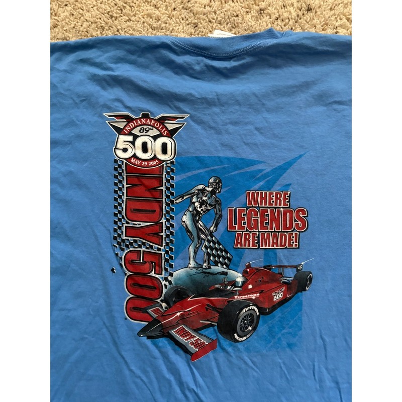 Vintage 2005 Indianapolis 500 Indy 500 Racing T-Shirt Mens XL Blue Main Gate gallery