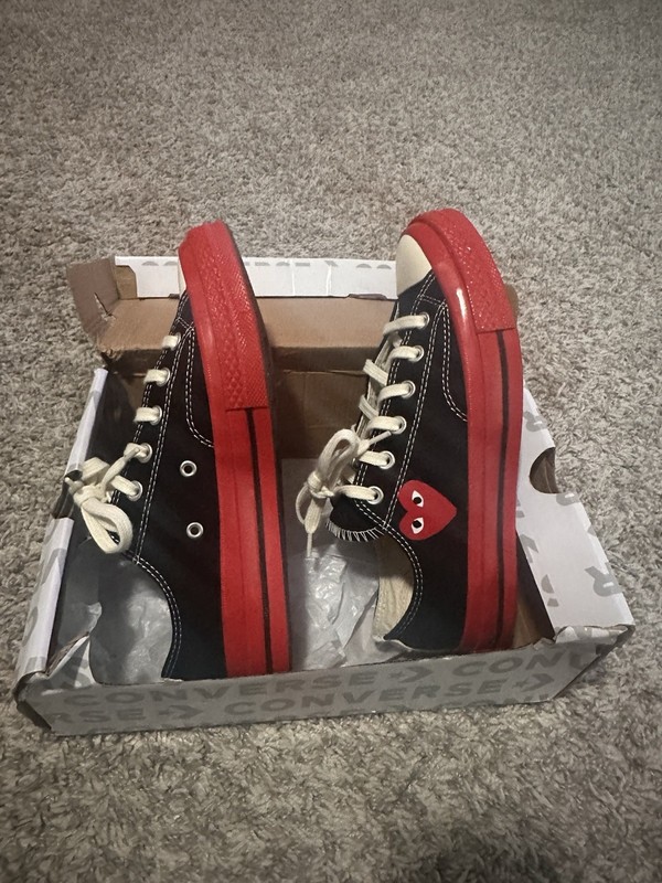 Size 7.5 - Comme des Garçons Play x Converse Chuck 70 Low Black Red gallery