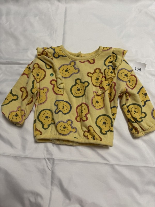 Disney Winnie the Pooh Yellow Ruffle Pullover Sweatshirt Long Sleeve 6-9M