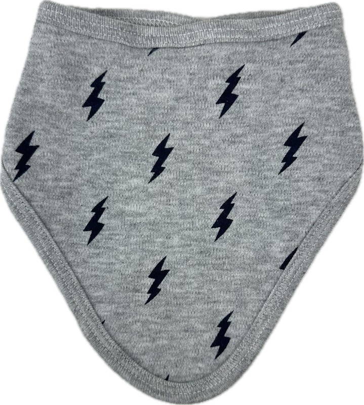Petit Lem Baby 4 Pc Grey Blue Cotton Lightning Bolt Bodysuit Bib Pants Set Sz NB gallery