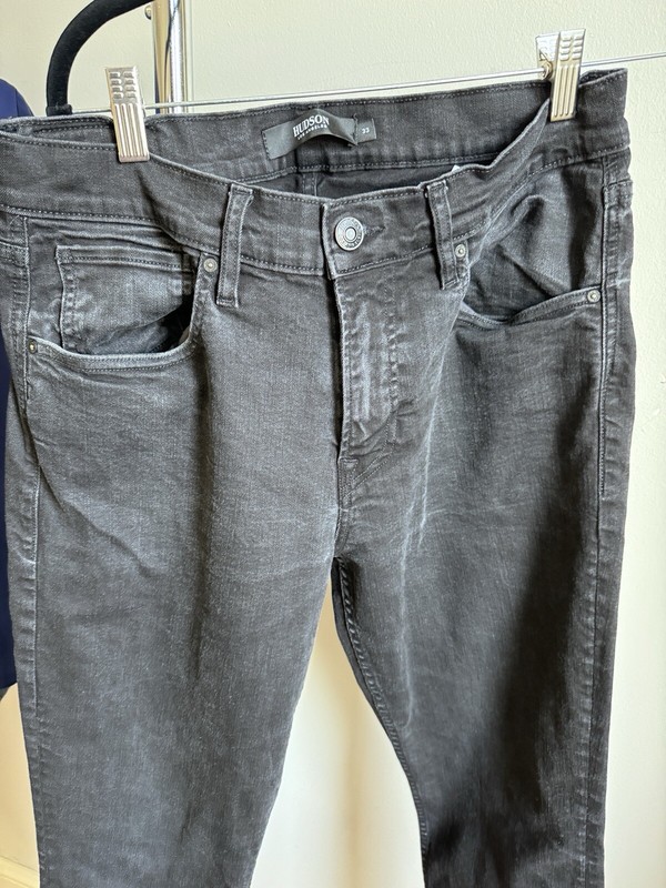 Hudson Men's Blake Slim Straight Leg Black Denim Jeans Size 33 gallery