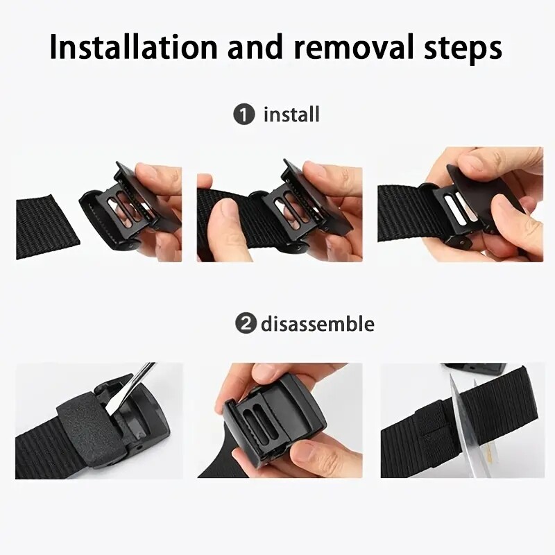 Men's Plastic Cam Buckle Nylon Canvas Tactical Waistband Webbing Military Belt gallery