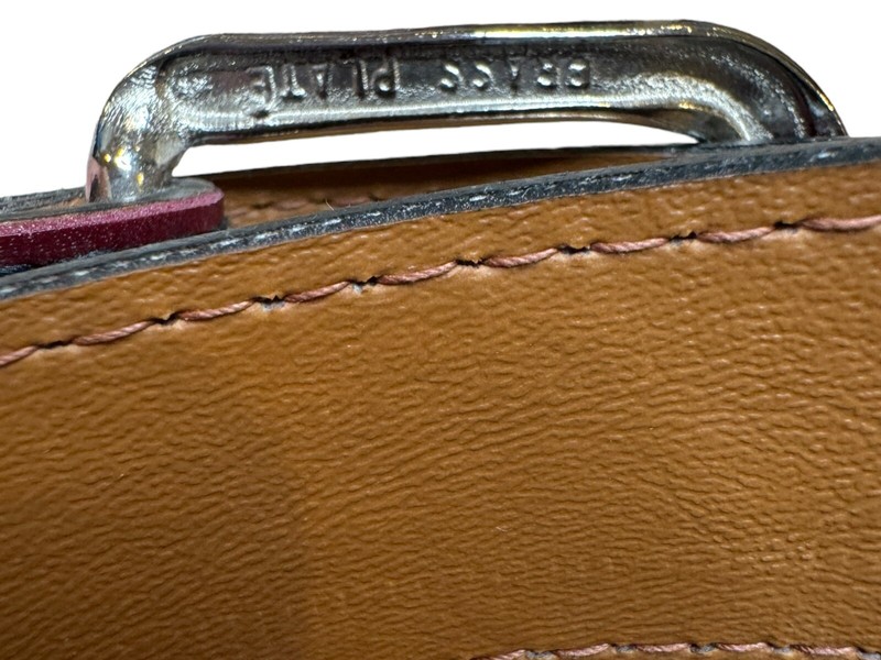 Haband Genuine Bonded Leather Dark Brown Belt Size 38" EUC Silver Colored Buckle gallery