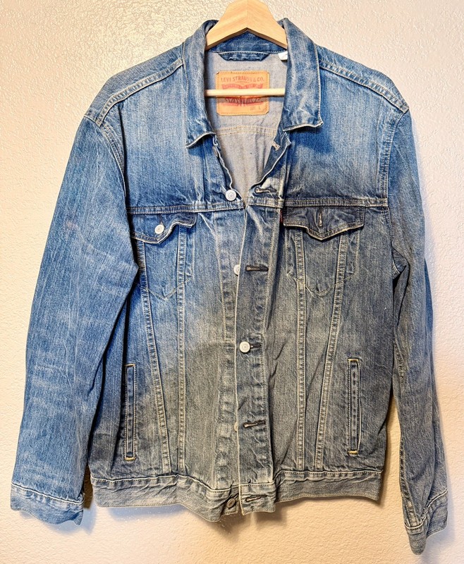Levi Strauss Signature Denim Jean Jacket Blue Standard Trucker Men’s Size Large