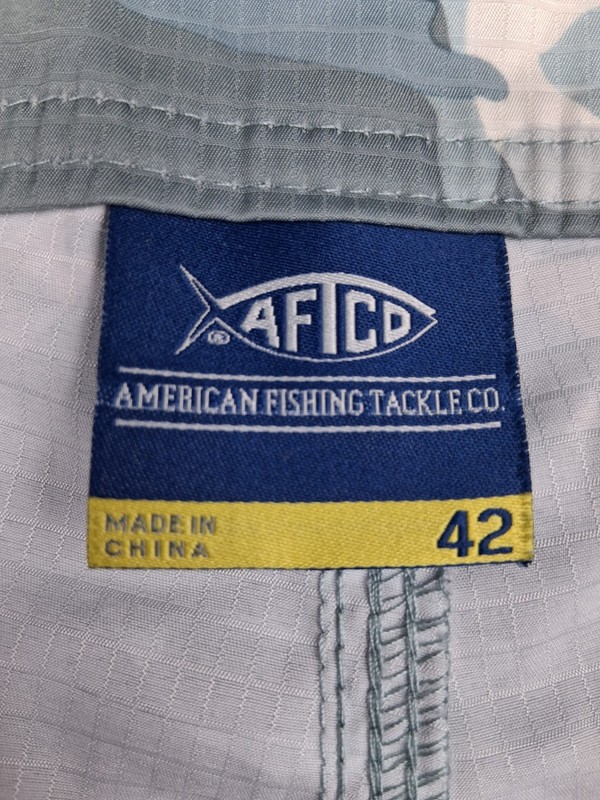 AFTCO Swim Shorts Mens 42 Green Cargo Tactical Camo Tech Active Angler Fishing gallery