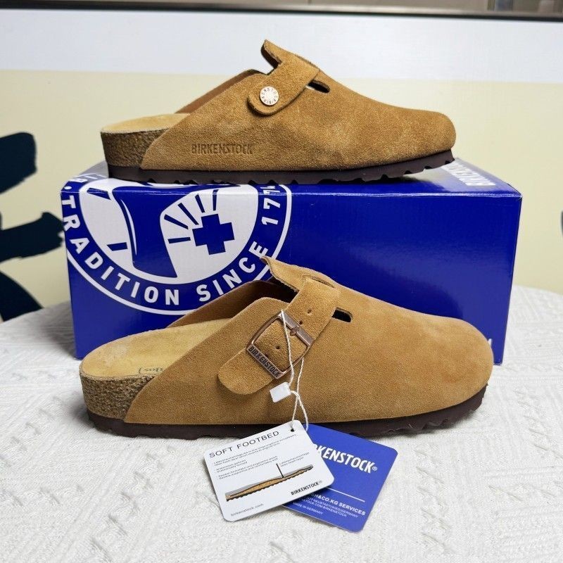 Birkenstock Boston Mink Suede Leather Casual Comfort Clogs Unisex Shoes EU 37-45