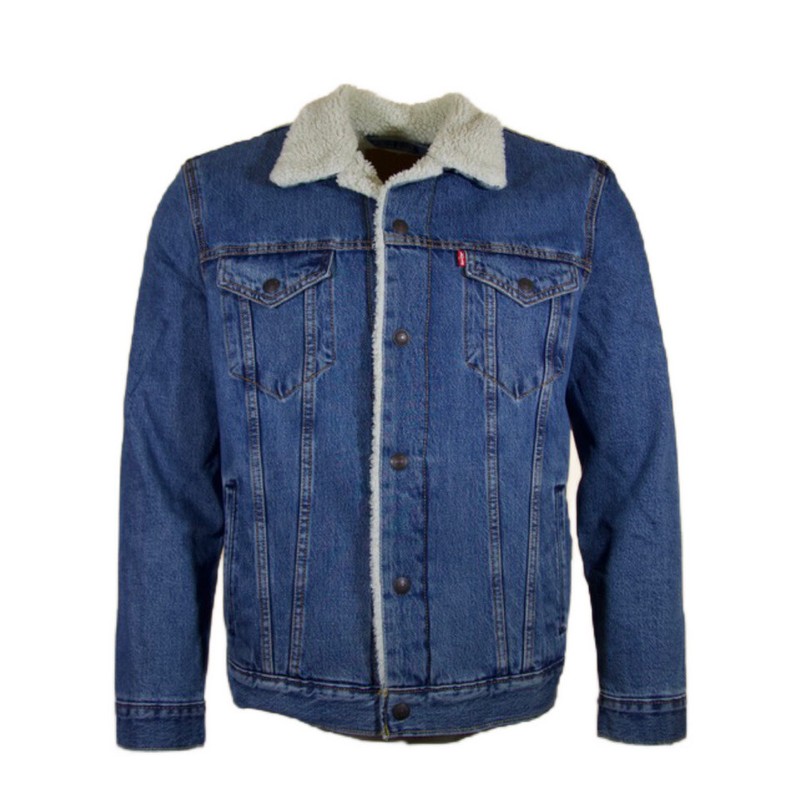 Levis Mens Original Trucker Jacket Denim Jeans Canvas Sherpa gallery