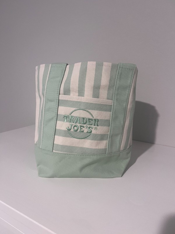 READY TO SHIP! Authentic Trader Joe's Mini Pastel Stripe Tote Bag (1 piece) gallery